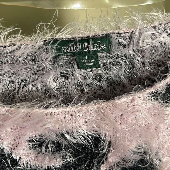 Pink Leopard Print Eyelash Sweater - Picture 4 of 7